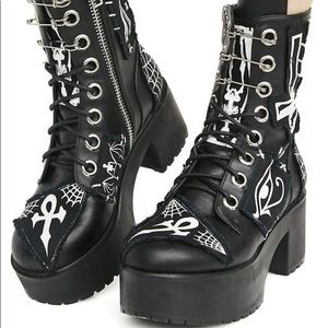 Dolls Kill Current Mood Patch Boots